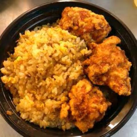 中華家 隆華 チャーハン唐揚げ丼 大盛