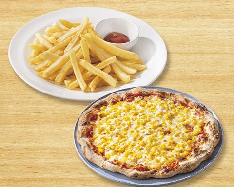 ガスト 府中けやき通店 お得ピザセットA(たっぷりマヨコーンピザ＆山盛りポテトフライ)