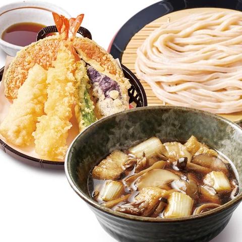 久兵衛屋 東村山店 きのこつけ汁うどん 天ぷら盛りセット