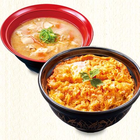 かつ庵 足立江北店 熟成ロースかつ丼　とん汁（大）セット