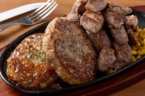 肉屋のハンバーグ＆ガーリックライス MAX GRILL 大井町店 【総量800g超え】ダブルステーキ＆ダブルハンバーグBOX Double Steak ＆ Hamburg