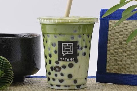オーガニック日本茶と畳カフェ TEA TATAMO！三軒茶屋店 黒糖タピオカ特選抹茶ラテ Bubble Organic Matcha Latte In Shizuoka