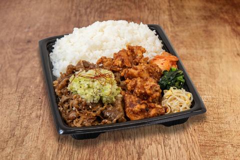 じゅうじゅうカルビ和光新倉店 【デカ盛り】国産牛カルビ&唐揚げ弁当(ねぎ塩)