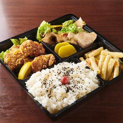 四季旬彩 料理人が魅せる神田和食店 桃源郷 若鶏と生姜焼きのハーフ弁当