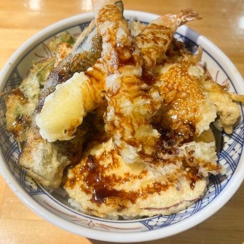 天ぷらとワイン小島 錦橋店 奥三河鶏胸肉＆野菜 海老天丼