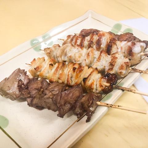 宮原酒場もつ焼エビス参 おまかせ串5本盛り(しお)