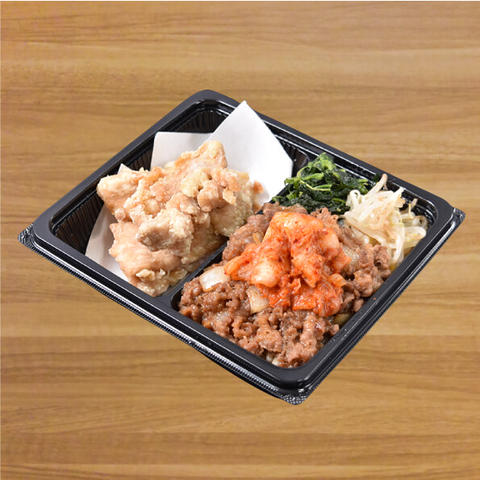 焼肉丼・旨辛うどん すみのえ食堂 キムチカルビ弁当～唐揚げ付き～