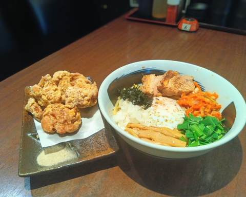 麺匠 一号艇 スタミナ油そば大盛り+からあげ4個セット