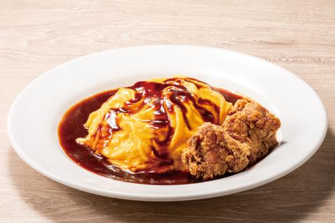 デニーズ 二番町店 【S6】とろ～り卵とチーズのオムライス ＆唐揚げ