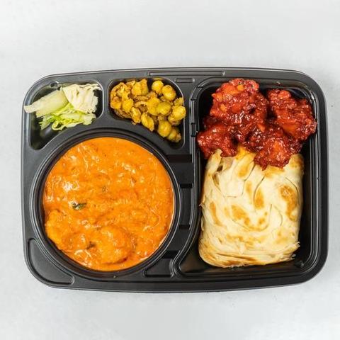 ニルワナム 南インド料理レストラン 神谷町店 Nirvanam South Indian restaurant Kamiyacho branch Chicken Bread Bento Box with Dry Chicken チキンパン弁当ドライチキン付 700円