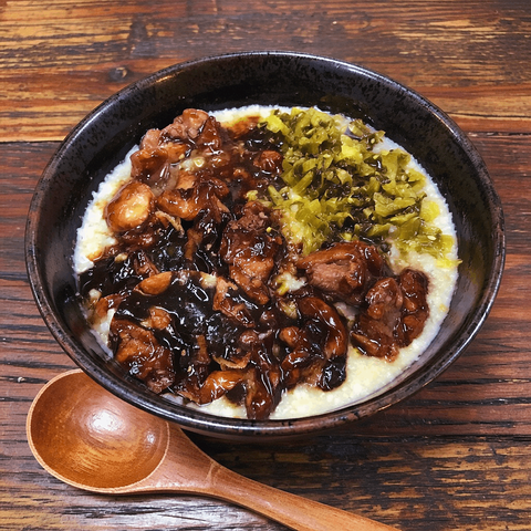 風邪・胃腸炎の回復に お粥小屋 健康お粥専門店 三種のお肉から選べる至福の味わい 旨みたっぷり贅沢すき焼き粥(高菜付)