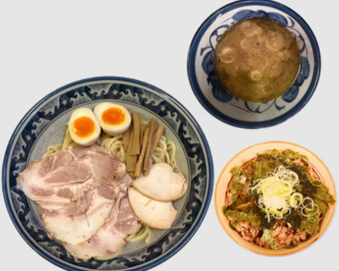 秋葉原つけ麺油そば 楽 特製鶏つけ麺 ミニチャーシュー丼セット