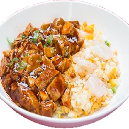 中華風 海老専家 海老炒飯と麻婆豆腐丼