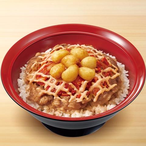 すき家 高円寺駅南口店 にんにく明太マヨキムチ牛カルビ焼肉丼