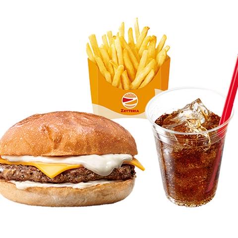 ゼッテリア ZETTERIA 川崎地下街アゼリア店 【セット】4種のチーズバーガー Four-cheese Burger Set