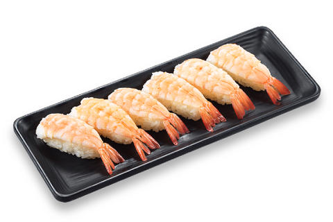 かっぱ寿司 道頓堀戎橋店 ちょい足し寿司 海老(6貫)