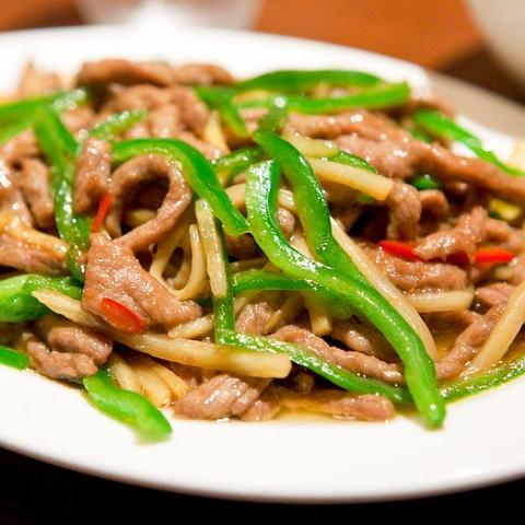 創作中華料理1988 ピーマン・豚肉の細切り炒め定食(ライス付き)