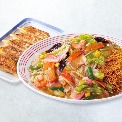 リンガーハット JRお茶の水店 野菜たっぷり皿うどんぎょうざ5個セット