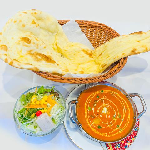 シバサクティー 西船橋店 ジャンボ盛り/バターチキンカレー・サラダ付きセット/ Butter Chicken Curry Salad Set
