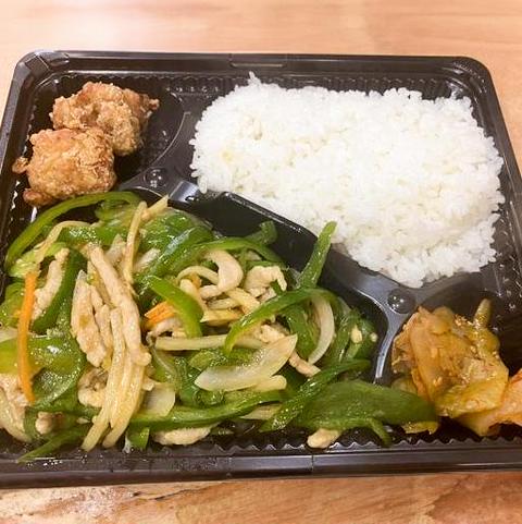 谷記 3号店 チンジャオロース弁当 Green Pepper Steak Bento Box