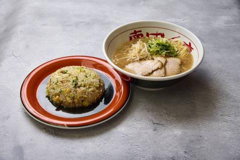 野呂松飯店 豚骨ラーメン、小焼きめしのセット
