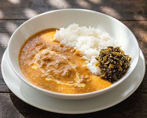 チーズリゾット草堂 エスニックバターチキンカレー(高菜漬付)