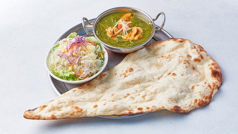 とととん丸 戸越店 ほうれん草チキンカレーセット Sag Chicken curry set