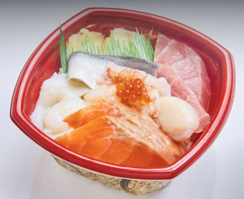 和楽丼丸 稲田堤店 海鮮丼(ほたて1個)
