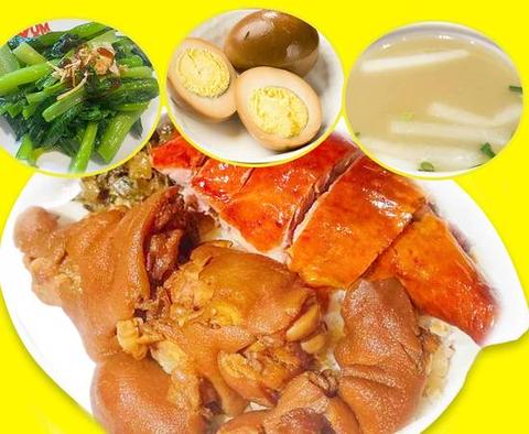 豚角煮飯・広東亭 池袋店 当店人気No.1豚角煮2種盛り定食9選2(招牌隆江肉双定食)