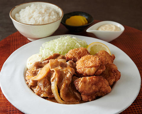 豚でもない生姜焼きっ!! 西新宿7丁目店 味付け黄金比率!豚生姜焼き100g&生姜マヨ鶏からあげ 5個 弁当 ~オリジナル生姜マヨネーズ付き~