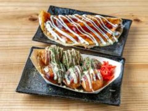 大阪名物 揚げたこ焼きイカ焼き専門店 粉もん屋 【人気NO.1】たこ焼き、イカ焼きセット【マヨ】