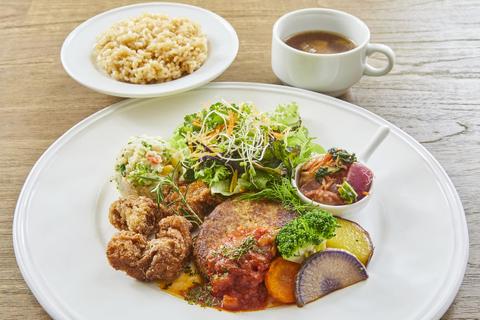 レインボーバードランデヴー グルテンフリーハンバーグセット*Gluten free vegan-burger set
