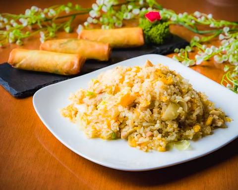 天府苑 五目炒飯と春巻きセット