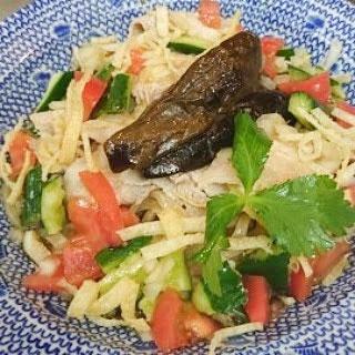 ふうび 揚げ茄子と豚バラの冷やし中華