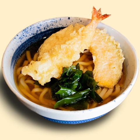 しぶそば溝の口店 温 海老天うどん(海老天×1、南瓜×1)