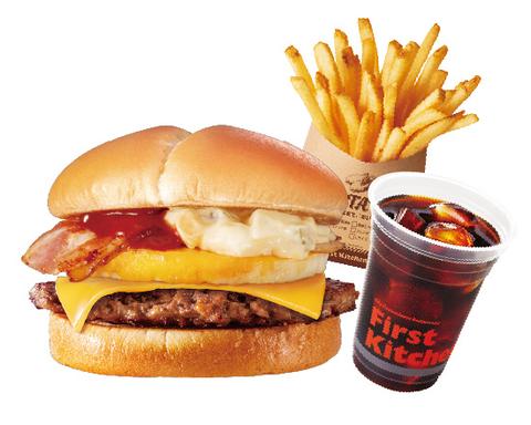 ファーストキッチン ヨシヅヤ名古屋名西 チーズベーコンエッグバーガーセット
