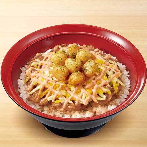 すき家 堺黒土店 にんにく明太マヨチーズ牛カルビ焼肉丼