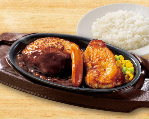 ガスト 東伏見店 ハンバーグミックスグリル弁当